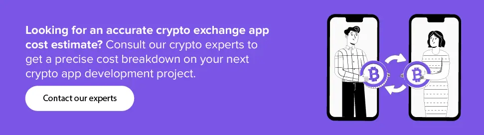 crypto exchange app development cost estimate